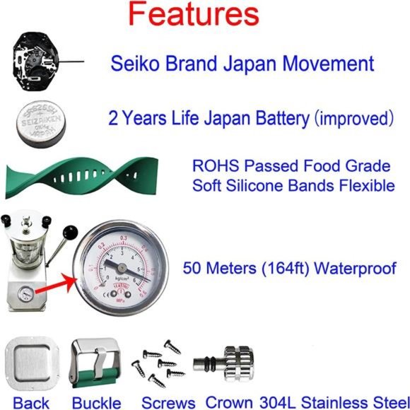 Women Watch Square 24 Hour 3-Hand Easy to Read Time for Nurse Medical Students - Picture 2 of 3